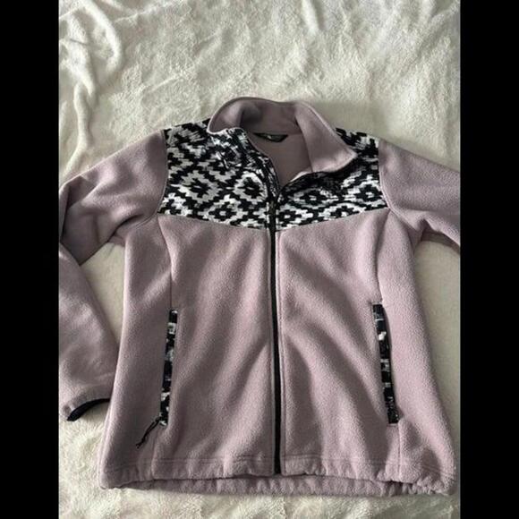 The North Face Women's Fleece Jacket - Size M, Lilac with Black & White Print - Picture 1 of 4